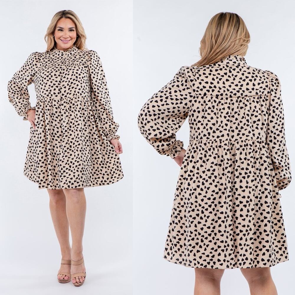 English Factory Dotted Button Detail Mini Dress 3X NWT